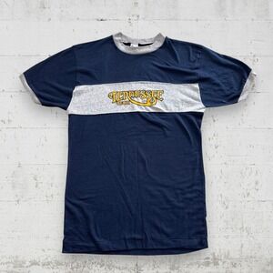 Vintage 80s Champion Tennessee Tech TTU Ringer T Shirt Blue L USA 50/50